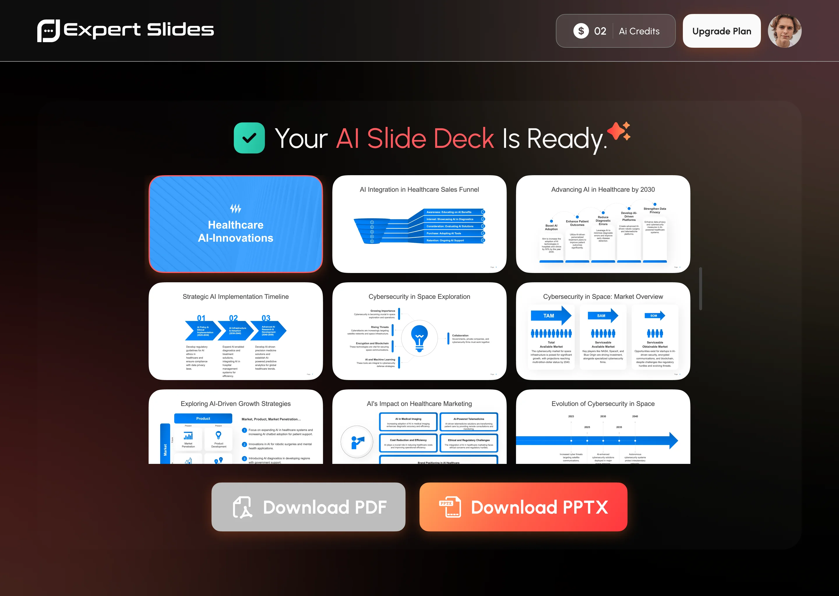 AI presentation generation process