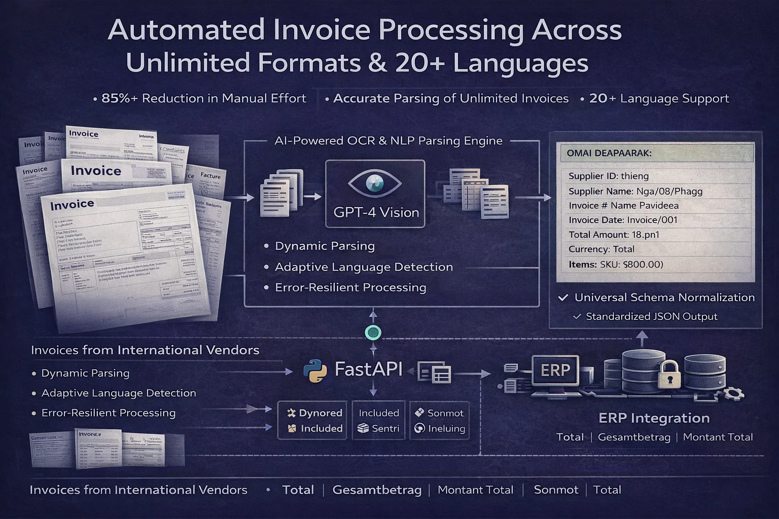 Standardized JSON output and ERP integration interface